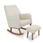 Babymore Callie Nursing Chair with Stool - Ivory - Image 3
