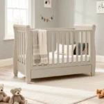 Babymore Eva Sleigh Cot Bed with Drawer - Cashmere - Image 3