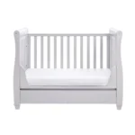 Babymore Eva Sleigh DROPSIDE Convertible Cot Bed with Drawer - Grey - Image 8