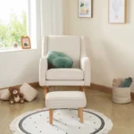 Babymore Ida Nursing Chair with Stool - Ivory - Image 2