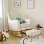 Babymore Ida Nursing Chair with Stool - Ivory