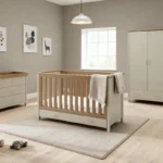 Babymore Mira 3 Piece Nursery Room Set - Cashmere Warm Oak - Image 4