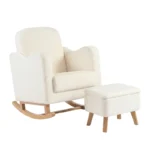 Bebe & Beyond Soother Boucle Nursing Chair with Stool - Off White - Image 2
