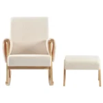 Bebe & Beyond Storyteller Nursing Chair & Stool - Off White - Image 3