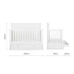 CuddleCo Beaumont Grande Cot Bed - White - Image 6