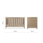 CuddleCo Burford Cot Bed - Oak - Image 3