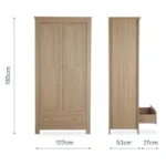 CuddleCo Burford Wardrobe - Oak - Image 7