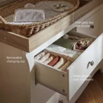 CuddleCo Clara 6 Drawer Dresser & Changer - White/Ash - Image 5