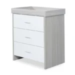 Ickle Bubba Pembrey Changing Unit / Chest – Ash Grey & White