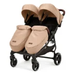 Ickle Bubba Venus Max Double Stroller - Biscuit/Black/Tan
