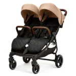 Ickle Bubba Venus Prime Double Stroller - Biscuit/Black/Tan