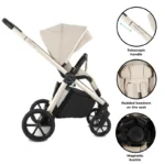 My Babiie MB450 Luxe 3in1 Travel System with Rotating Car Seat + Base - Feather - Image 4