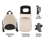 My Babiie MB450 Luxe 3in1 Travel System with Rotating Car Seat + Base - Feather - Image 10
