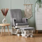 Obaby Deluxe Reclining Glider Chair & Stool - White/Grey