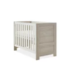 Obaby Nika Mini Cot Bed - Grey Wash & White - Image 2