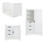 Obaby Stamford Classic Sleigh 3 Piece Furniture Roomset - White - Image 2