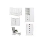 Obaby Stamford Luxe Sleigh 5 Piece Funiture Room Set - White