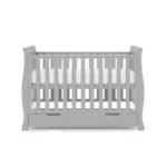 Obaby Stamford Mini Sleigh Cot Bed Including Underbed Drawer - Warm Grey - Image 4