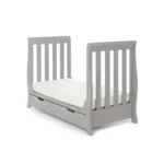Obaby Stamford Mini Sleigh Cot Bed Including Underbed Drawer - Warm Grey - Image 5