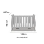 Obaby Stamford Mini Sleigh Cot Bed Including Underbed Drawer - Warm Grey - Image 6