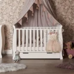 Obaby Stamford Mini Sleigh Cot Bed Including Underbed Drawer - White