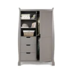 Obaby Stamford Sleigh Double Wardrobe-Taupe Grey