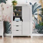 Obaby Stamford Sleigh Double Wardrobe-Warm Grey
