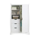 Obaby Stamford Sleigh Double Wardrobe-White - Image 3