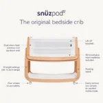 SnuzPod5 Bedside Crib with Mattress - Mocha - Image 11