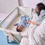 Tutti Bambini Cozee Air 2 Bedside Crib - Whitewash/Kelp - Image 4