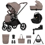 Venicci Claro 2 13 Piece Travel System with Tiago Car Seat & Base - Almond