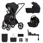 Venicci Claro 2 9 Piece Travel System with Tiago Car Seat & Base - Noir